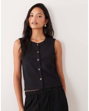 Jdy Textured Waistcoat Co-ord - Black