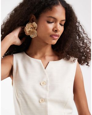 Vero Moda Veston d'ensemble ajusté avec encolure à encoche - crème - Blanc