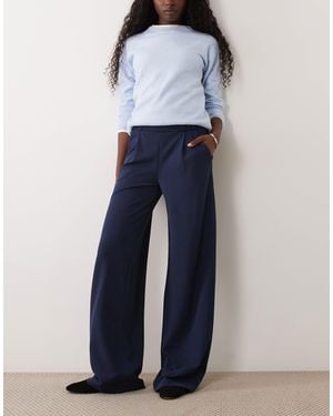 JDY Tall Pantalon dad large à boutons - Bleu