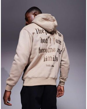 Sixth June Script Text Back Print Hoodie - Pink