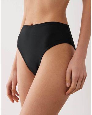 Speedo Solid Cheeky High Waist Bikini Bottom - Black