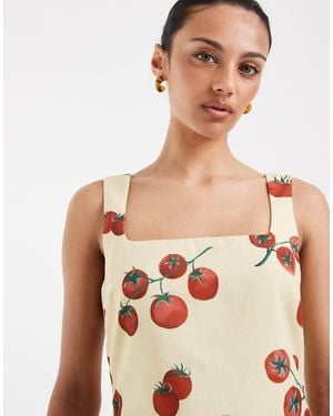 Vero Moda Square Neck A-line Mini Dress - Yellow