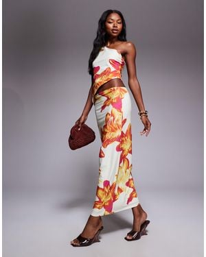 ASOS Slinky Maxi Skirt - Gray
