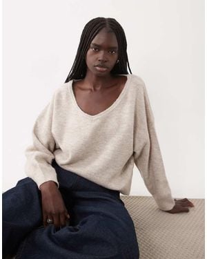 Cotton On Luxe Gebreide Trui Met V-Hals - Wit