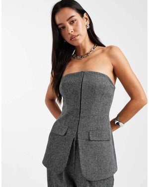 Miss Selfridge Tailored Bandeau Top Co-Ord - Grey