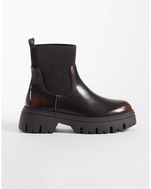 SEQWL Twirl - bottines chelsea chunky - marron - Noir