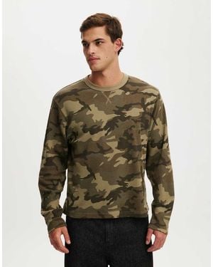 Cotton On Cropped Fit Textured Long Sleeve - Green