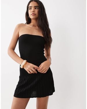 Mango Teen Off Shoulder Mini Dress - Black