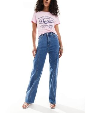 Dr. Denim Moxy Straight Leg Curve Cut Leg Jeans - Blue