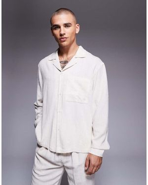 The Couture Club Co-ord Woven Textured Long Sleeve Shirt - Grey