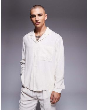 The Couture Club Co-ord Woven Textured Long Sleeve Shirt - Grey