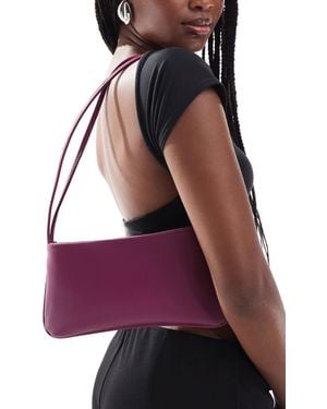 ASOS Zip Top Double Skinny Strap Shoulder Bag - Purple