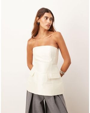 ARRANGE Sculpted Bandeau Top - White
