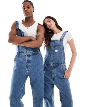 Lee Jeans Workwear Relaxed Fit Denim Dungarees - Blue