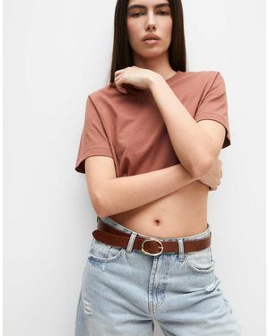 Pull&Bear Belt With Oval Buckle - Grey