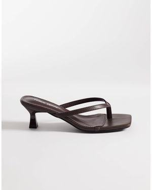 Public Desire Everlast Kitten Heel Flip Flop Sandals - Brown