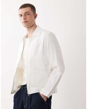 Mango Lightweight Zip Through Jacket - White
