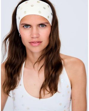 Bershka Button Hairband - White