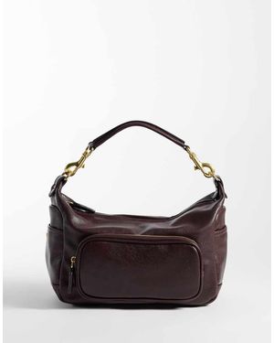 Mango Borsa A Spalla Con Dettaglio Tasca Bordeaux - Rosso