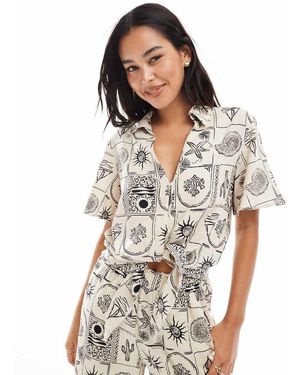 Object Tie Front Shirt Co-ord - Grey