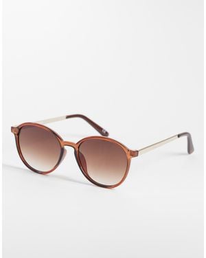 ASOS – runde sonnenbrille mit metallbügeln - Pink