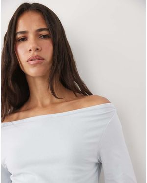 ASOS Top Met 3/4-Mouwen En Boothals - Blauw