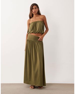 ASOS Kombiteil-maxirock mit tiefer taille und schlitzdetail - Grün