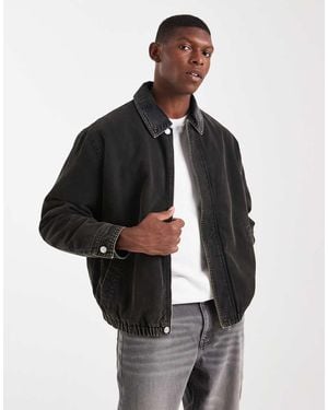 ASOS Harrington Jacket With Cord Collar - Black