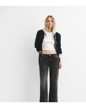 Pull&Bear Petite Low-rise Straight Leg Jeans - Black