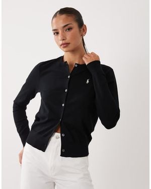 Polo Ralph Lauren Icon Logo Fine Knit Cardigan - Black