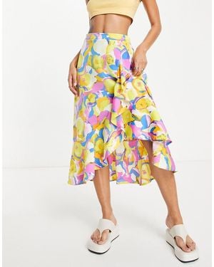 Y.A.S Y.A.S Midi Wrap Skirt - Multicolour