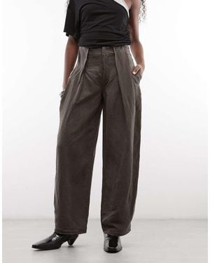 AllSaints Phi Linnenmix Geplooide Broek - Zwart