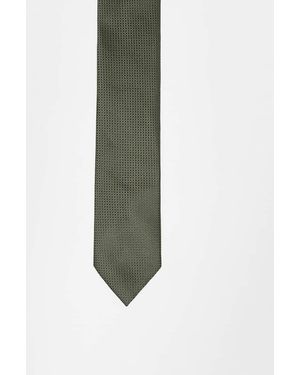 River Island Micro Dot Patterned Tie - Green