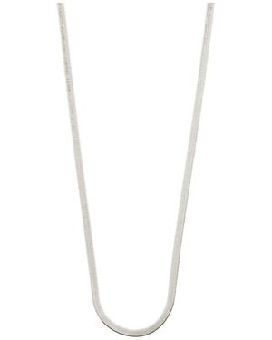 Pilgrim Collar De Cadena De Serpiente Plana Chapada En Plata Joanna De -Plateado - Blanco