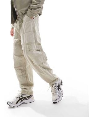 ASOS Washed baggy Cargo Trousers With Panel Detailing - White