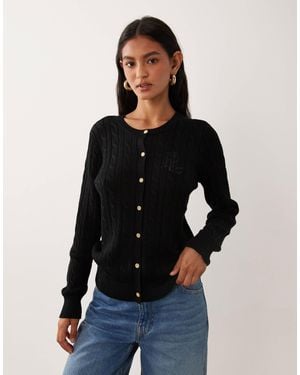 Ralph Lauren – baumwoll-strickjacke - Blau