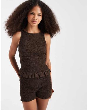 JJXX Shirred Sleeveless Top - Brown