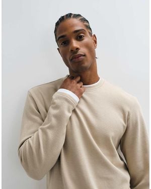 Threadbare Camiseta De Manga Larga De Algodón En Piedra-Neutro