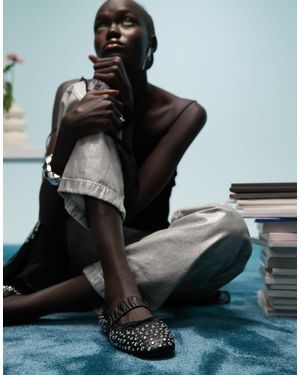 Bimba Y Lola Studded Ballet Pumps - Black