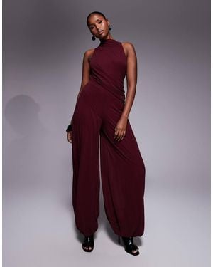 ASOS Peplum Balloon Trouser Jumpsuit - Purple