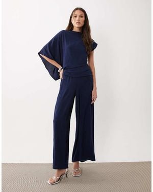 ASOS Draped Fallen Shoulder Jumpsuit - Blue