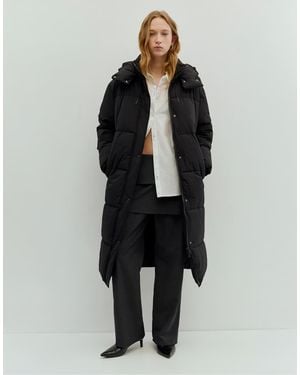 Pull&Bear Long Puffer Jacket - Black
