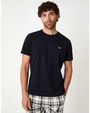 Threadbare Cotton Blend Short Sleeve Check Pyjama Set - Black