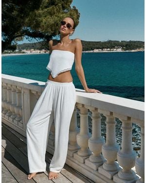 4th & Reckless Linen Blend Elasticated Waist Balloon Leg Trousers Co-ord - Green