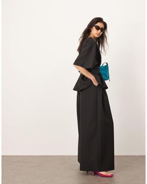 ARRANGE Pleat Waist Tailored Wide Leg Trouser Co-ord - Black