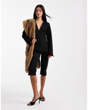 Object Stretch Tailored Cinched Waist Blazer - Black