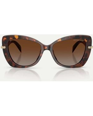 Michael Kors Occhiali Da Sole A Farfalla Con Lenti Polarizzate Marroni - Marrone