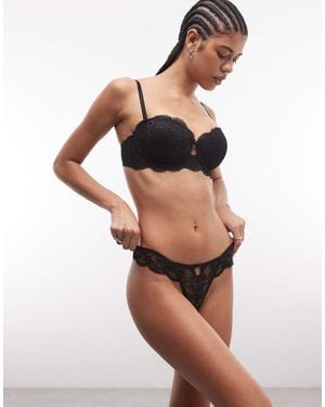 ASOS Lola Lace Thong With Keyhole Detail - Black