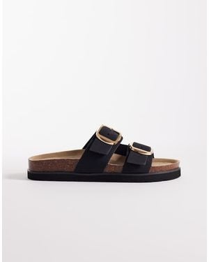 New Look Double Buckle Sandals - Black