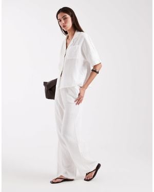 ONLY Wide Leg Cheesecloth Pants - White
